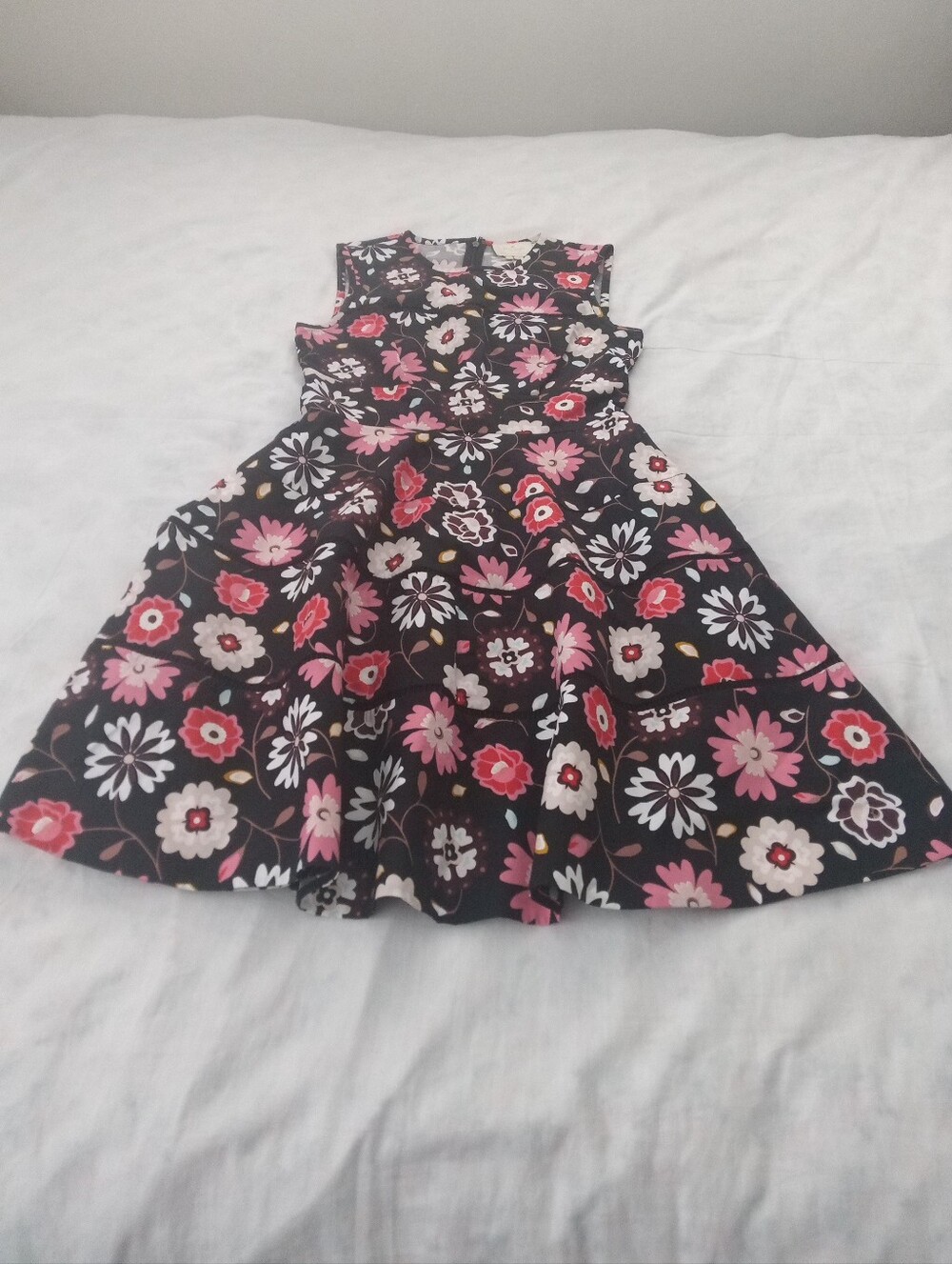kate spade Black Floral Fit-and-Flare Dress with Pink & White Flowers